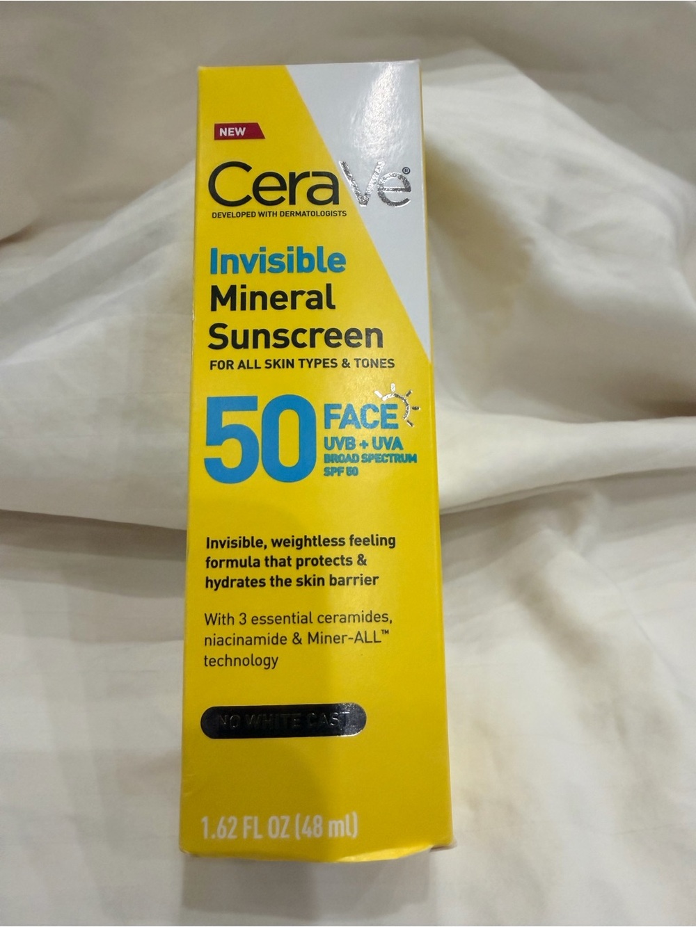New, unopened and unused CeraVe Invisible Mineral Sunscreen SPF 50 Face in origi